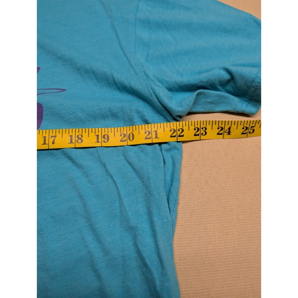 Simply Blessed Women's T Shirt size XL Turquoise With Purple Long Cotton Blend - Picture 4 of 4